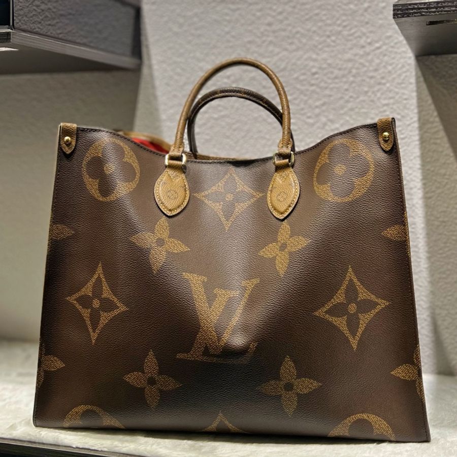 ► LV Onthego MM 經典雙色 老花托特包-1