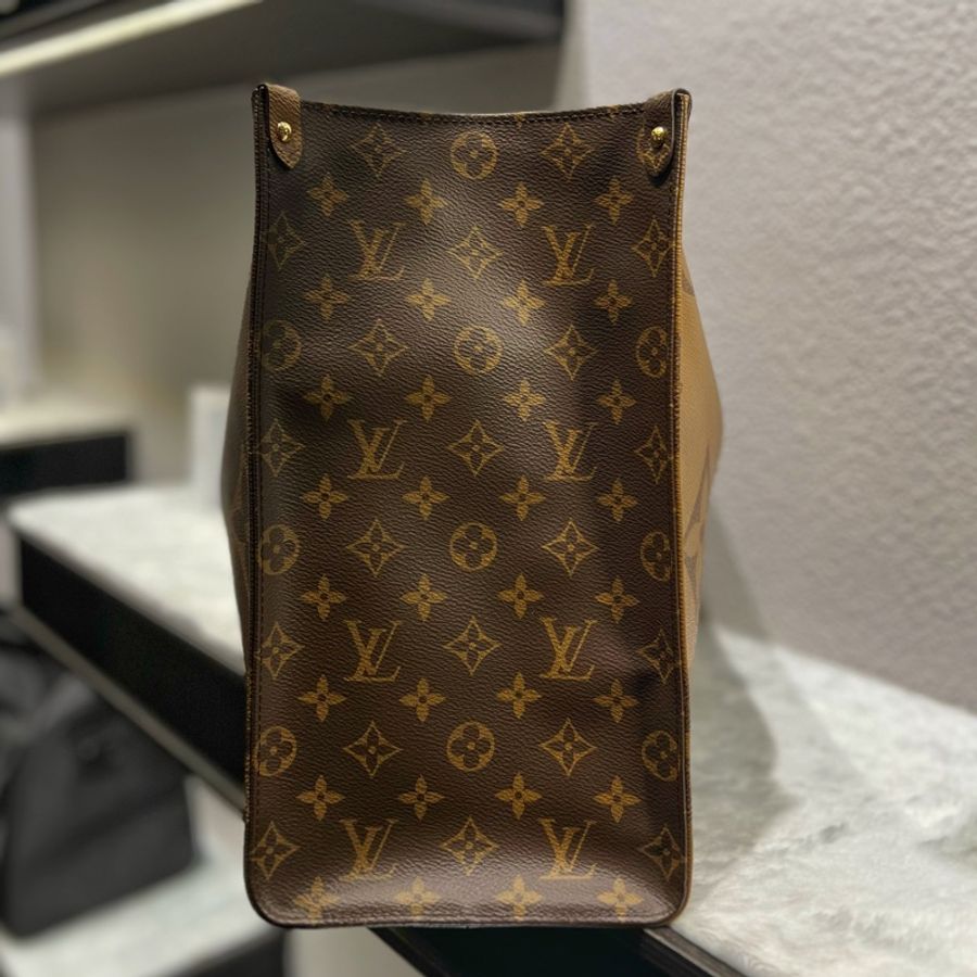 ► LV Onthego MM 經典雙色 老花托特包-3