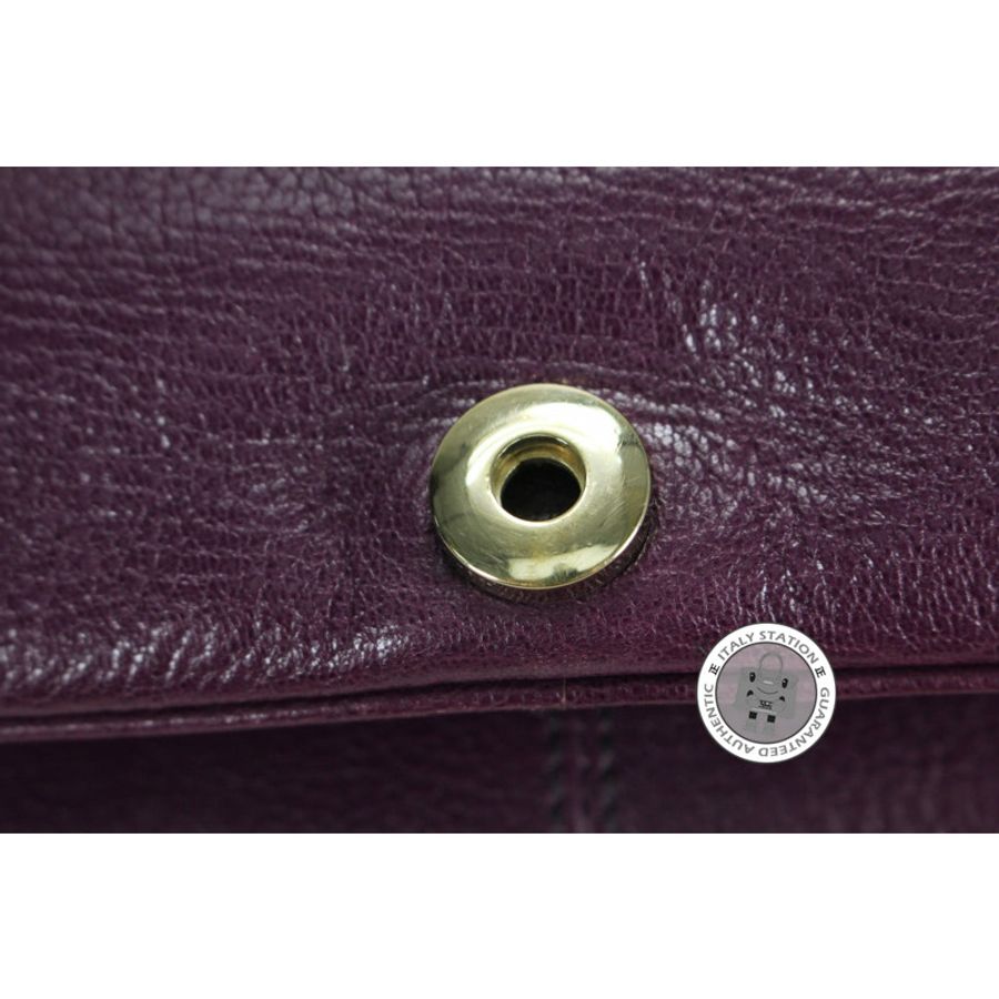 Gucci 131034 Interlocking G Buckle Purple Leather Shoulder Bags Ghw-6