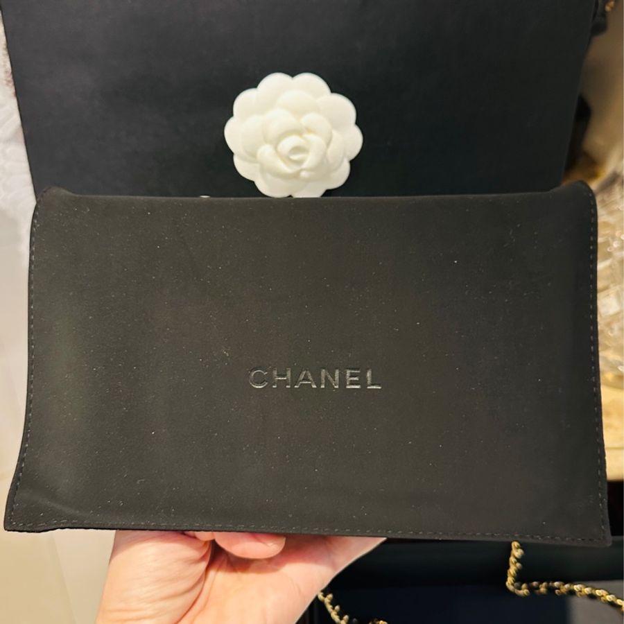 CHANEL 香奈兒 荔枝牛皮黑金 WOC 晶片款-3