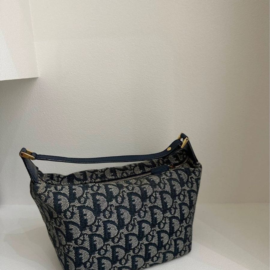 Dior Vintage 黑色老花便當包/遛狗包-2