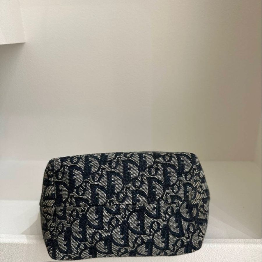 Dior Vintage 黑色老花便當包/遛狗包-7