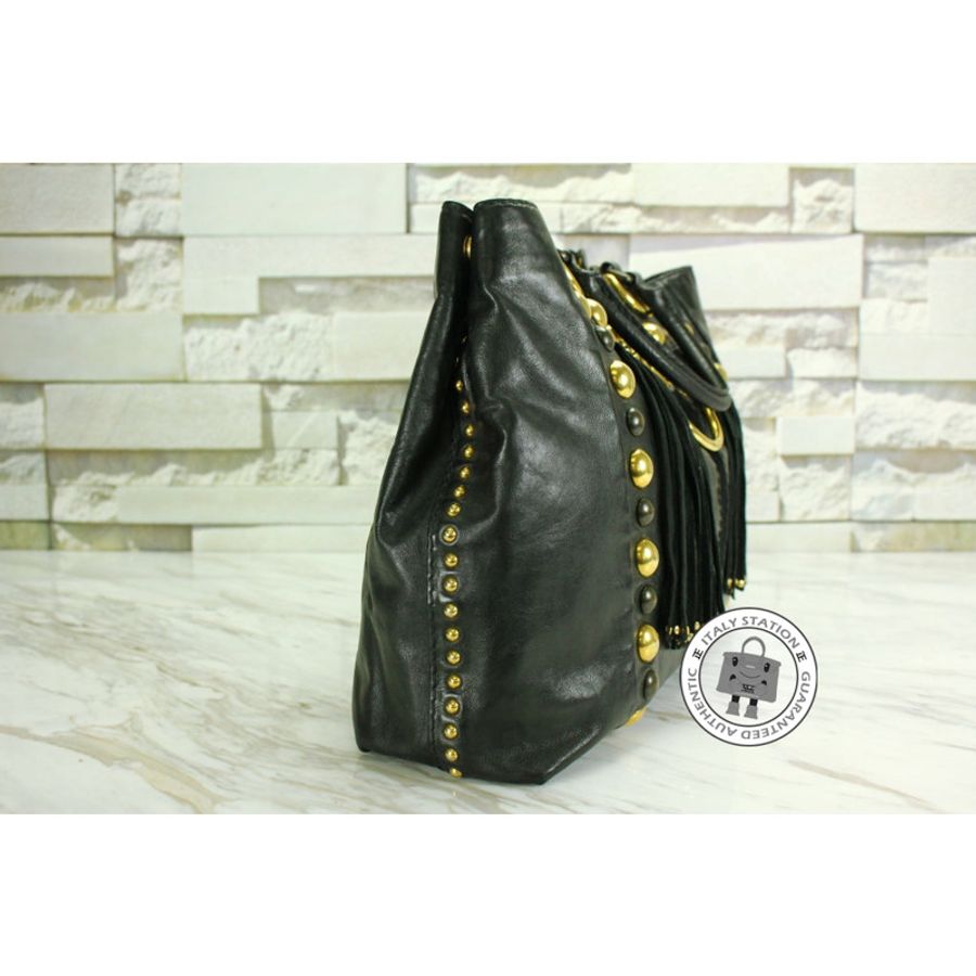 Gucci 207301 Black Leather Tote Bag Ghw-1