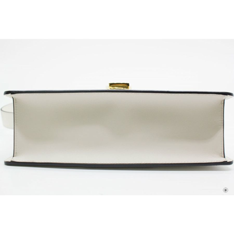 Gucci 421882CVLEG Sylvie White / 8605 Leather Small Shoulder Bags Ghw-3