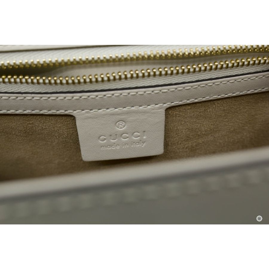 Gucci 421882CVLEG Sylvie White / 8605 Leather Small Shoulder Bags Ghw-6
