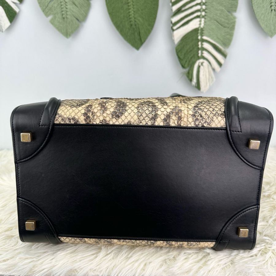 Celine 蛇皮 笑臉包 底31cm 手提包 ToteBag 托特包 大包-4