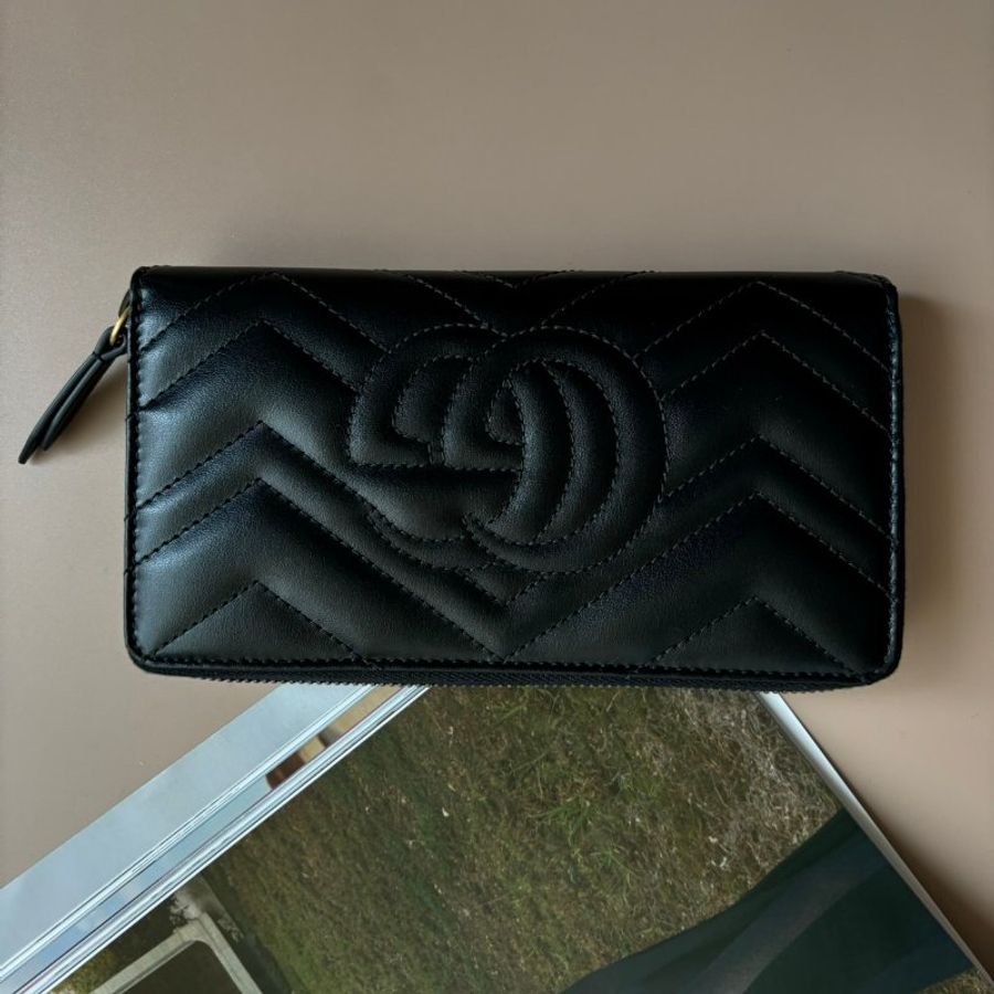 ::GUCCI:: 黑MARMONT 拉鍊長夾-2