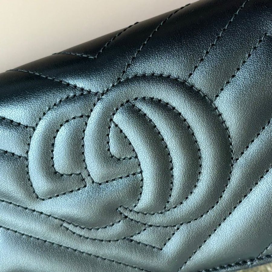 ::GUCCI:: 黑MARMONT 拉鍊長夾-3