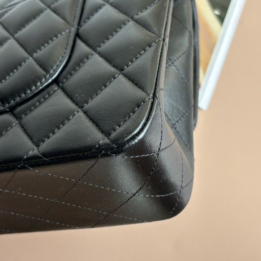 ::CHANEL:: 黑菱格羊皮金雙C COCO25-4