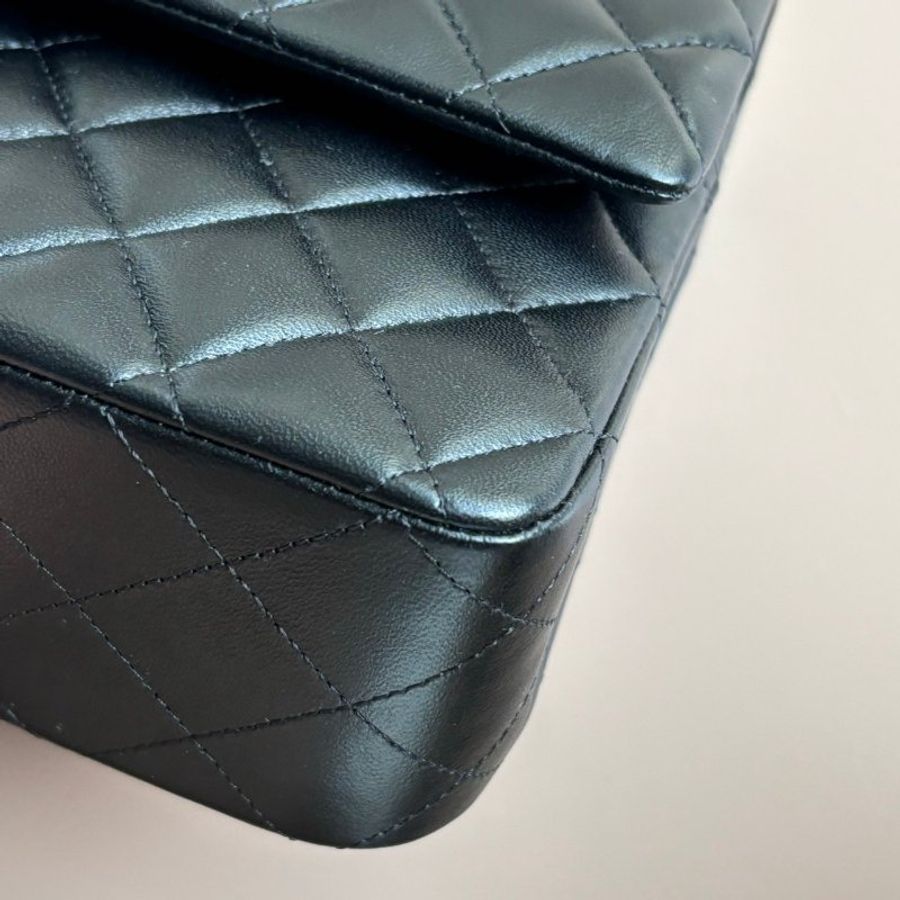 ::CHANEL:: 黑菱格羊皮金雙C COCO25-5
