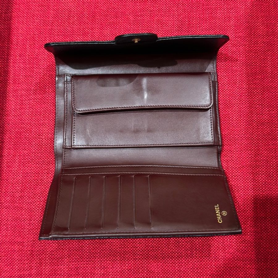 #全網最低 🈶購證 Chanel黑金荔枝牛皮長夾🖤近新閒置未使用🔥-9