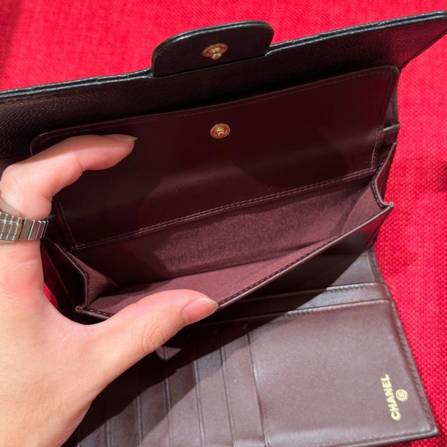 #全網最低 🈶購證 Chanel黑金荔枝牛皮長夾🖤近新閒置未使用🔥-11