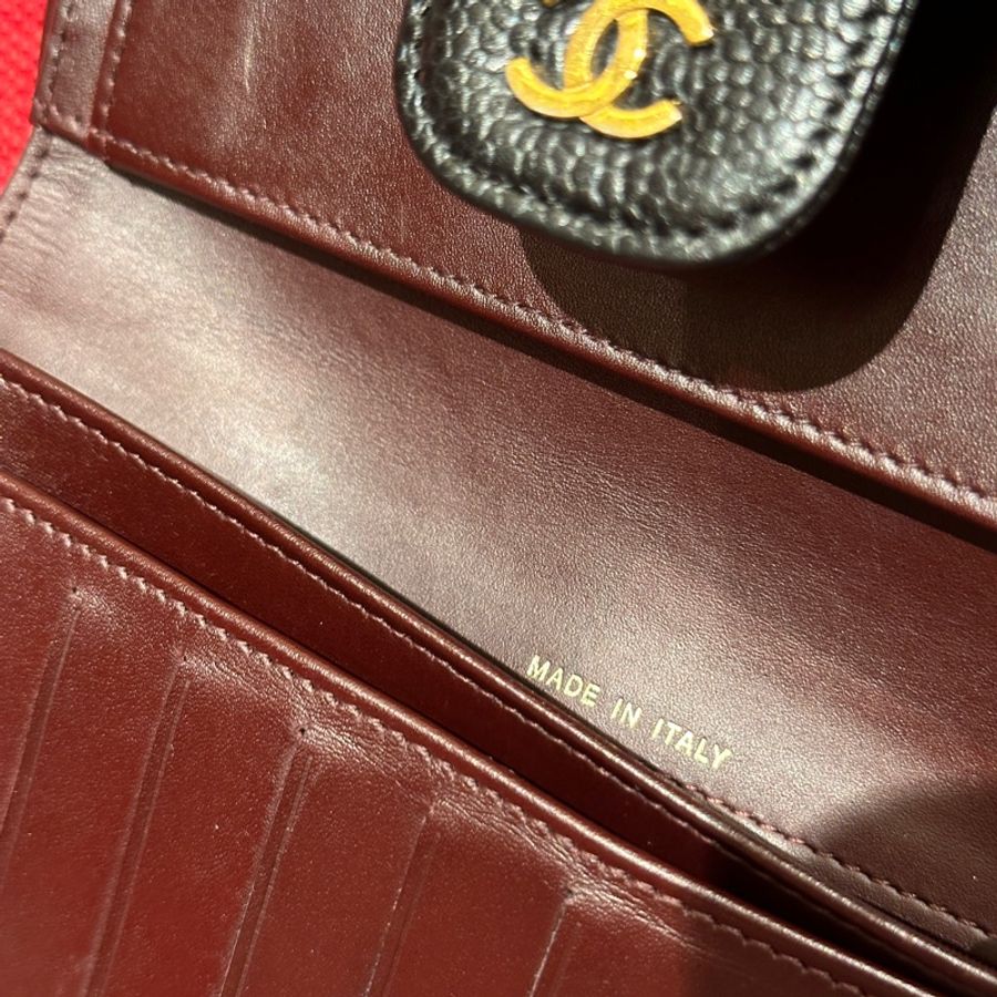 #全網最低 🈶購證 Chanel黑金荔枝牛皮長夾🖤近新閒置未使用🔥-15