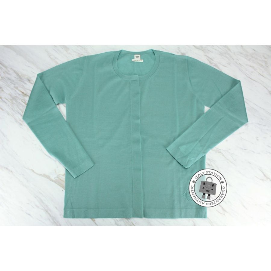 Hermes 002701D3 Short Long Sleeved Vert D Eau Clair / L0 Cashmere 36 Cardigan-0
