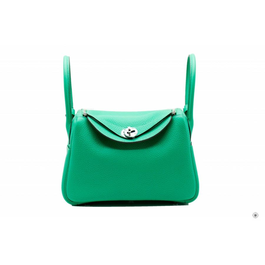 Hermes 073428 Lindy Menthe / CK6W Taurillon Clemence 26 Shoulder Bags Phw-1