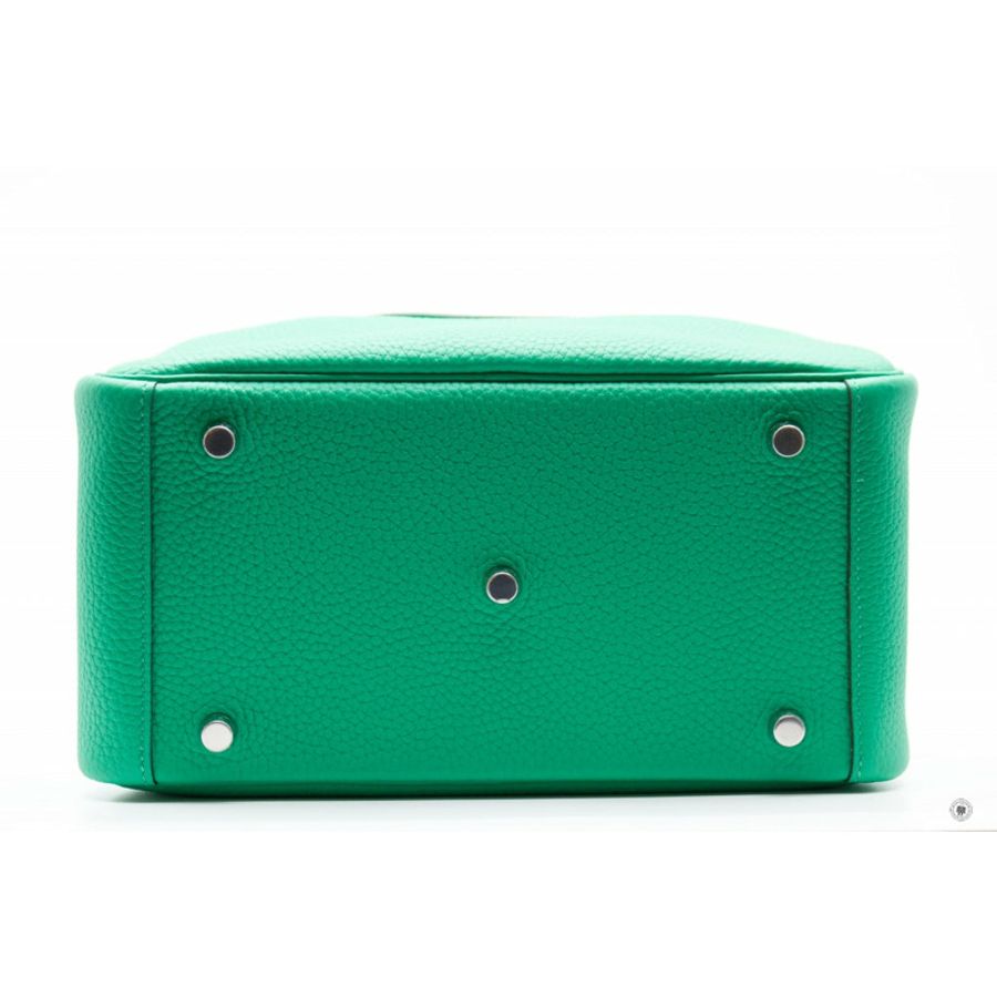 Hermes 073428 Lindy Menthe / CK6W Taurillon Clemence 26 Shoulder Bags Phw-4