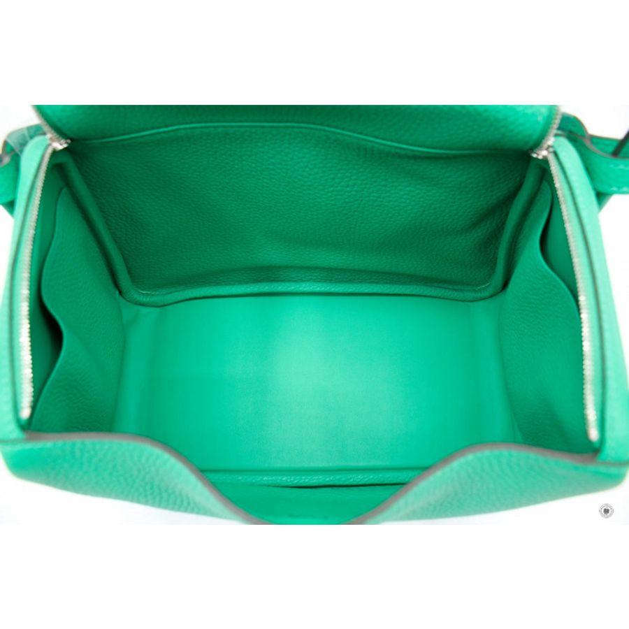 Hermes 073428 Lindy Menthe / CK6W Taurillon Clemence 26 Shoulder Bags Phw-5