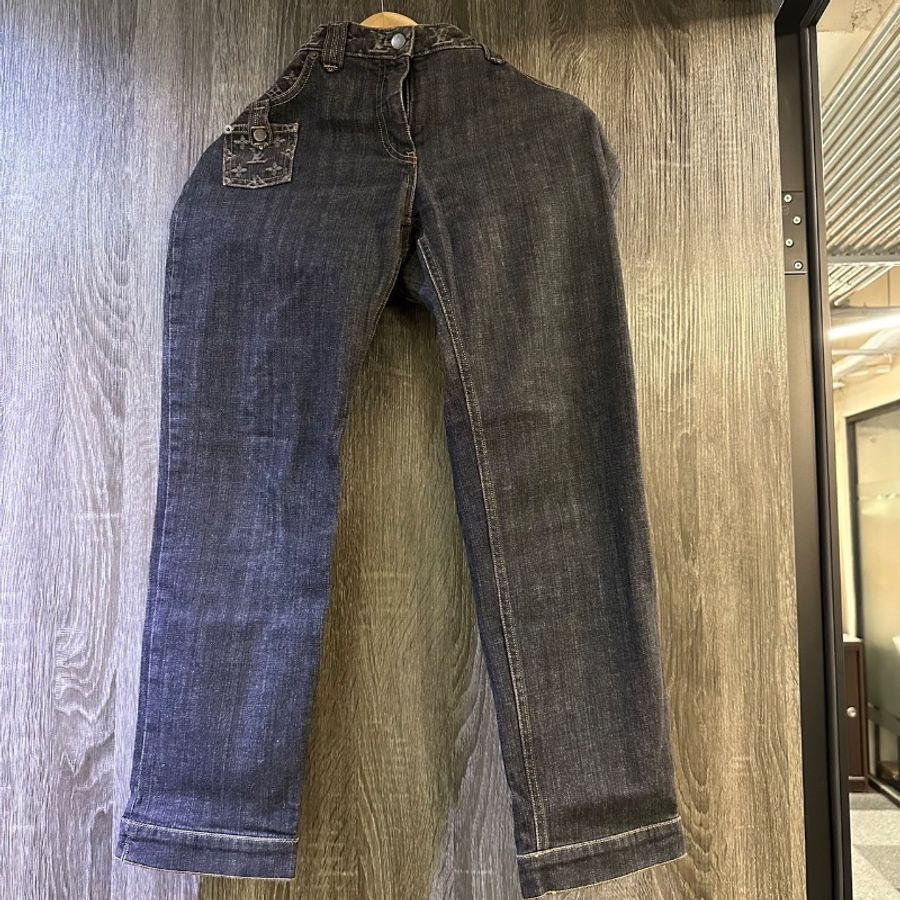 【美收精品】LV 灰色原花牛仔短褲 A-90-0