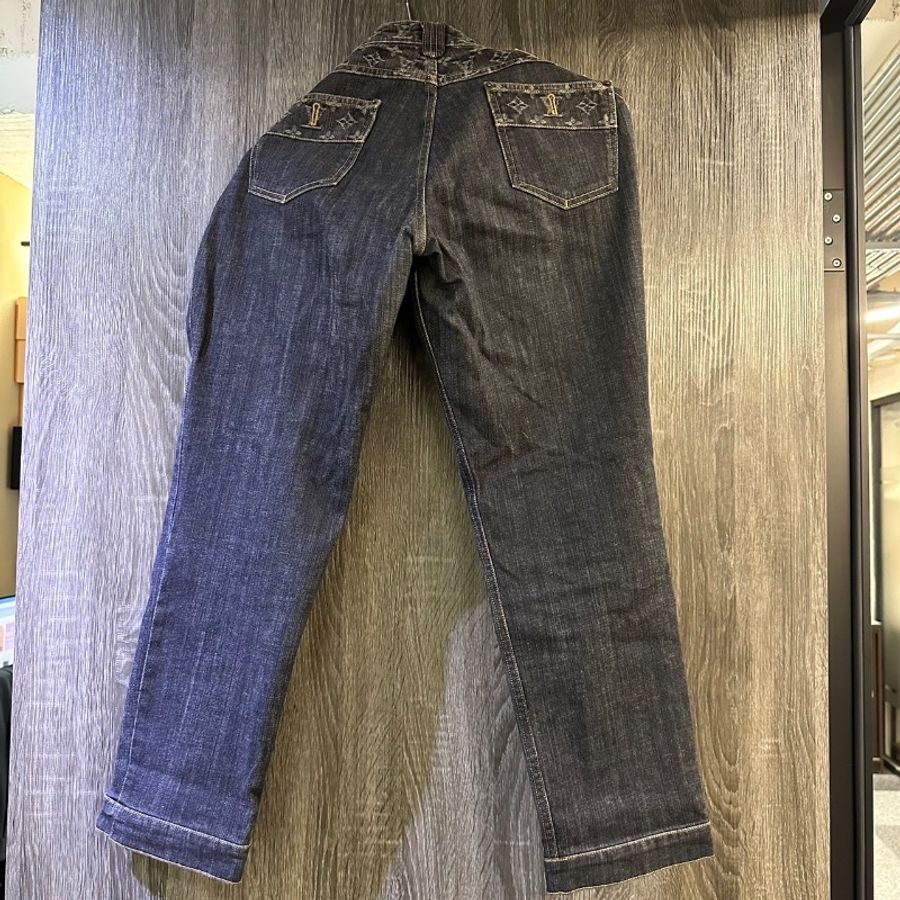 【美收精品】LV 灰色原花牛仔短褲 A-90-1
