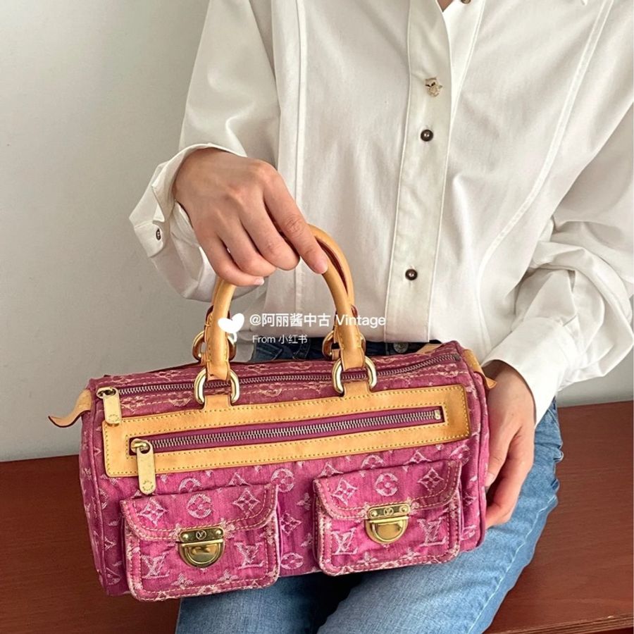 Lv Speedy丹寧牛仔旅行袋❤️🔥9新美包割愛❤️🔥-2