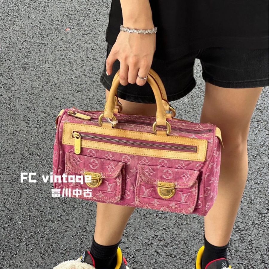 Lv Speedy丹寧牛仔旅行袋❤️🔥9新美包割愛❤️🔥-7