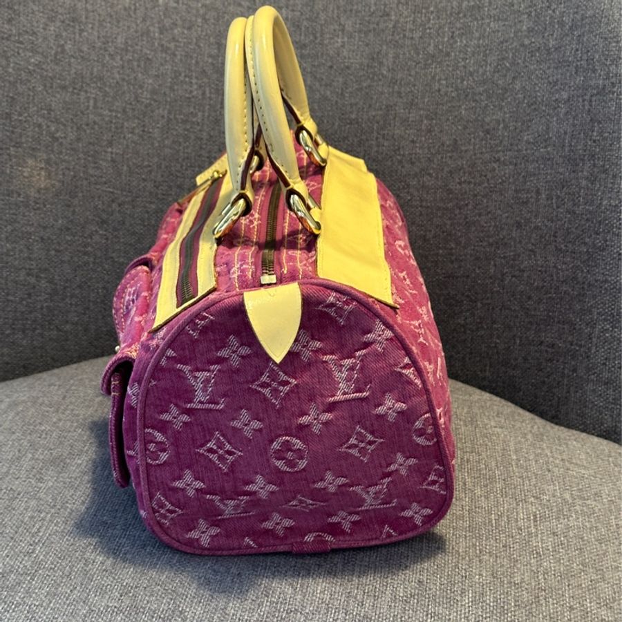 Lv Speedy丹寧牛仔旅行袋❤️🔥9新美包割愛❤️🔥-11