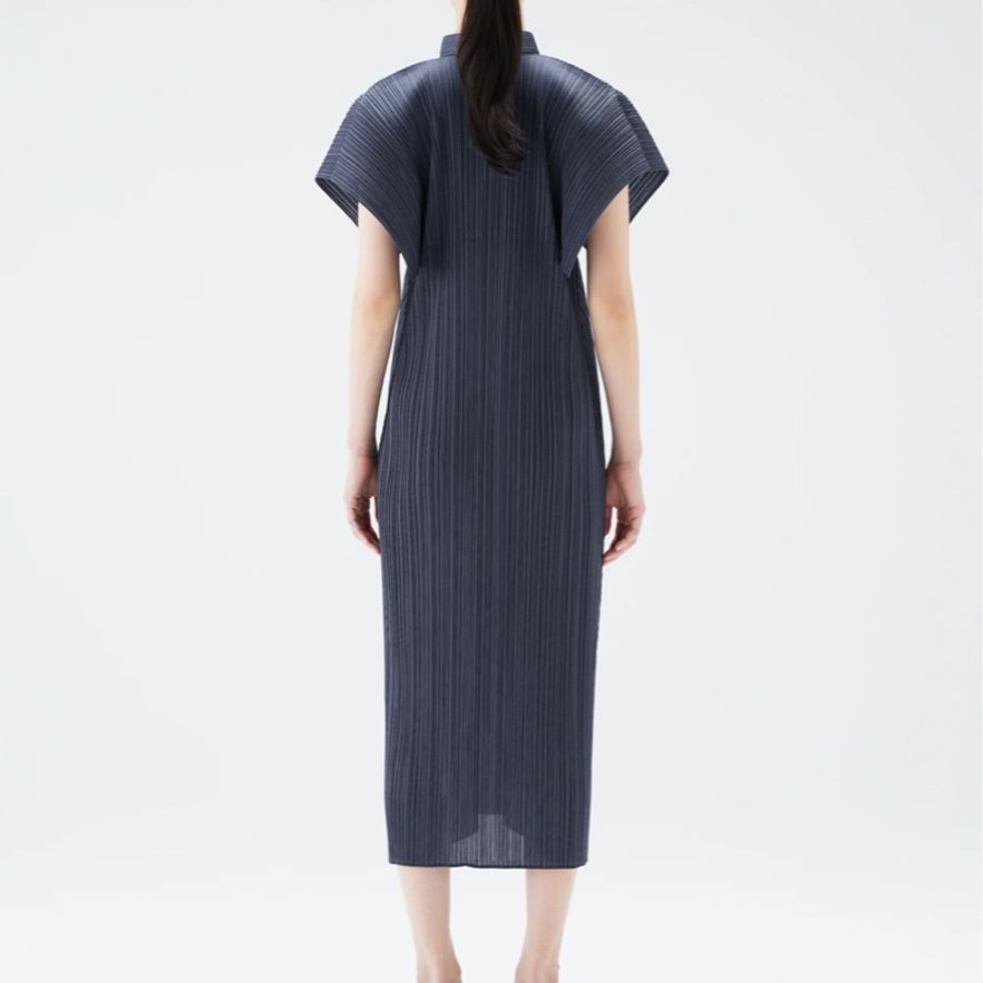 PLEATS PLEASE ISSEY MIYAKE 立領短袖連身裙-2