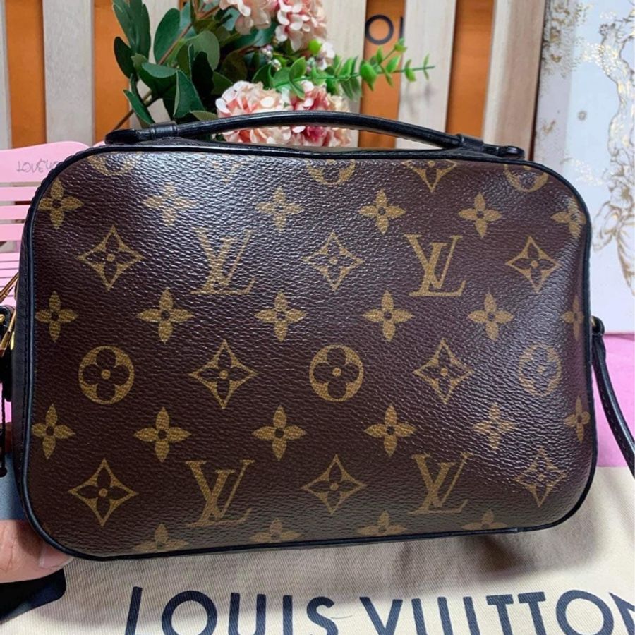 💥LV M43555 SAINTONGE 經典帆布流蘇手提/斜背相機包(黑色)💥-10