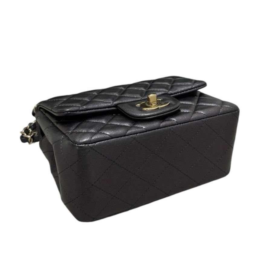 Chanel Lambskin 17cm 幻彩黑方胖-3