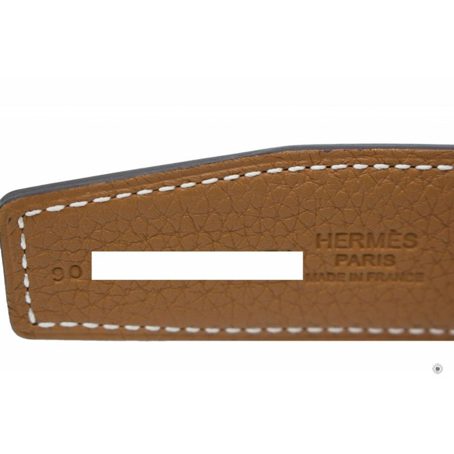 Hermes 32 MM Reversible Belt Black/gold Evergrain 90CM Belts-1