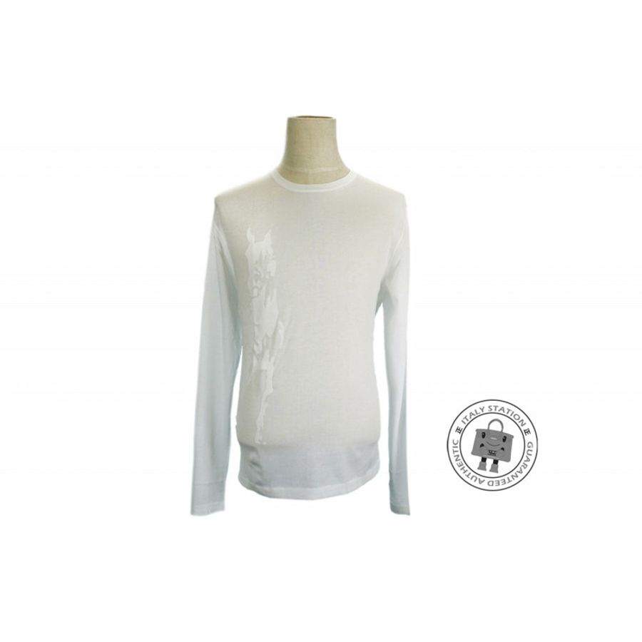 Hermes 437305HA Cheval Ombre Coton Manches Longues Blanc / 90 Cotton L T-shirts-0