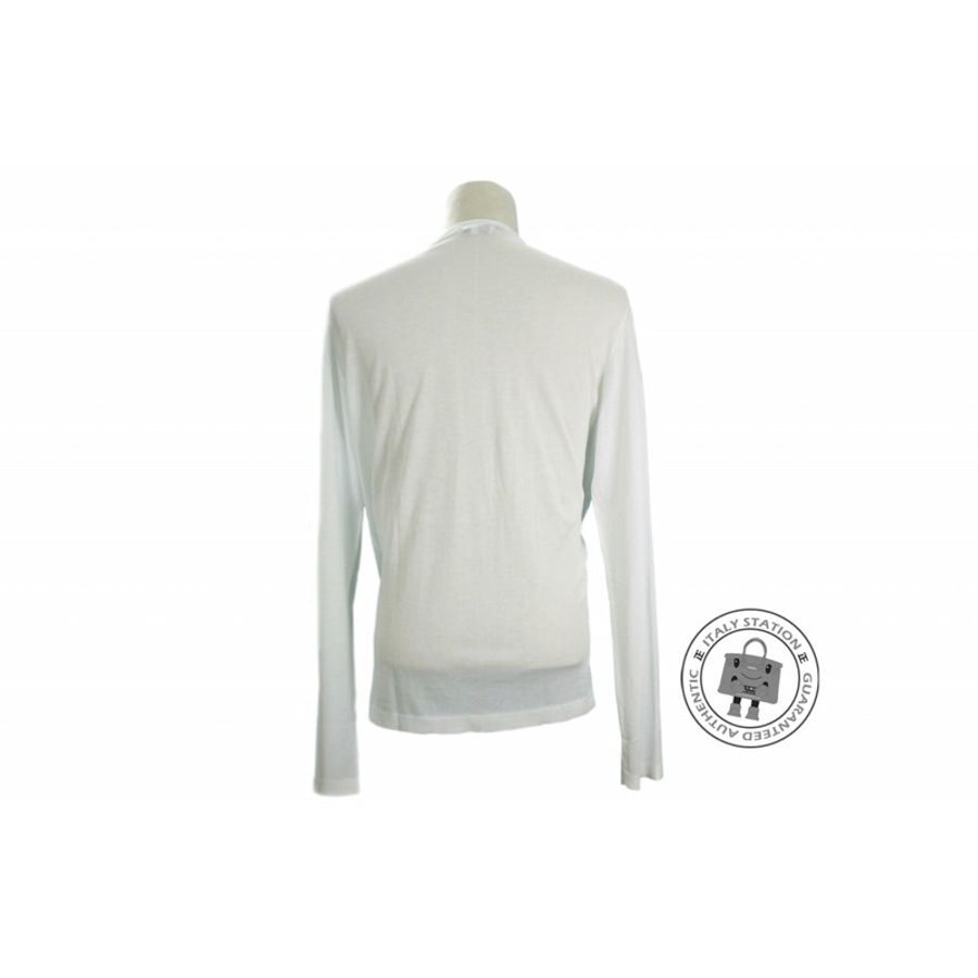 Hermes 437305HA Cheval Ombre Coton Manches Longues Blanc / 90 Cotton L T-shirts-1