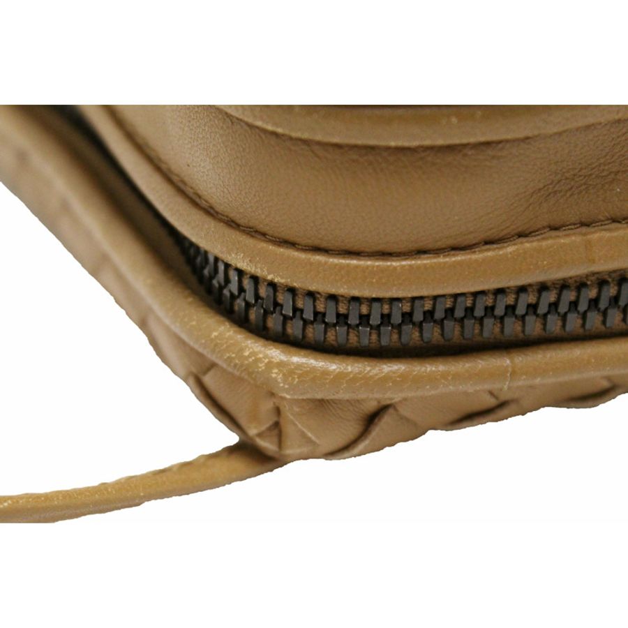 Bottega Veneta Brown Woven Lambskin Leather Medium Loop Camera Bag-5