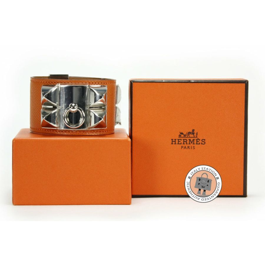 Hermes Collier DE Chien Cuff Cdc Orange / CK93 Epsom Small Bracelet Phw-3