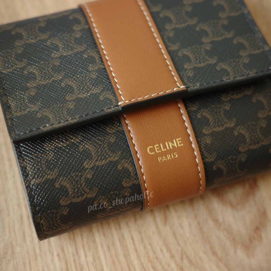 Celine   老花三折短夾 Small Trifold Wallet Triomphe 皮夾-1