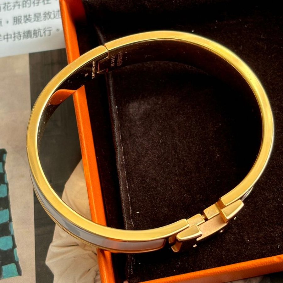 降價出清不議::HERMES:: Clic H手環 白金-3