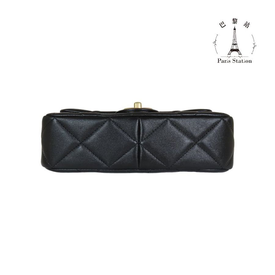 【巴黎站二手名牌專賣店】*現貨*CHANEL香奈兒真品*24S AS4861黑色羊皮金釦雙大珍珠調節鍊包-2