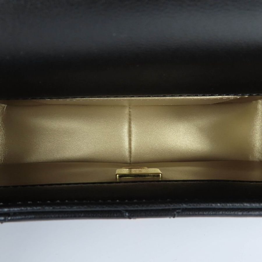 【巴黎站二手名牌專賣店】*現貨*CHANEL香奈兒真品*24S AS4861黑色羊皮金釦雙大珍珠調節鍊包-3