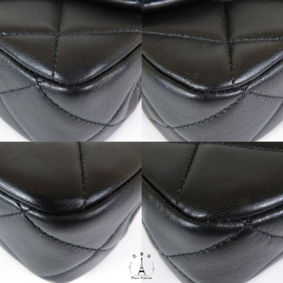 【巴黎站二手名牌專賣店】*現貨*CHANEL香奈兒真品*24S AS4861黑色羊皮金釦雙大珍珠調節鍊包-4