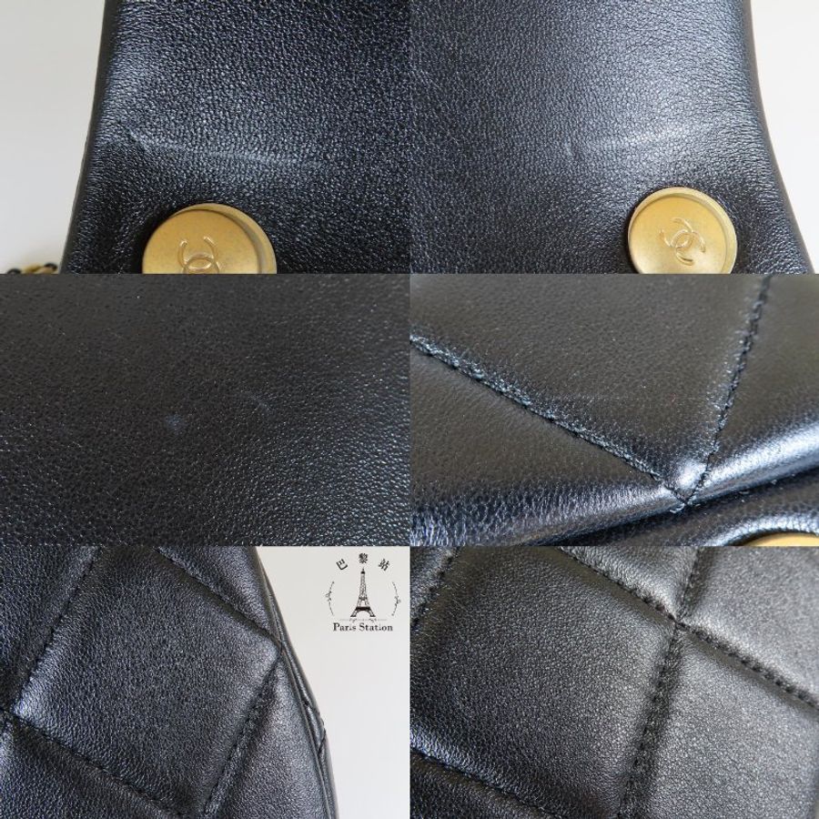 【巴黎站二手名牌專賣店】*現貨*CHANEL香奈兒真品*24S AS4861黑色羊皮金釦雙大珍珠調節鍊包-5