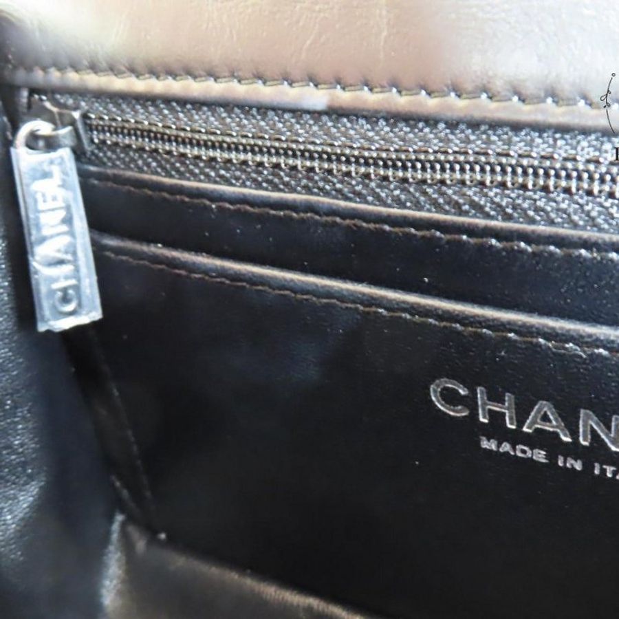 【巴黎站二手名牌專賣店】*現貨*CHANEL香奈兒真品*黑揉製牛皮菱格紋黑釦2.55肩背斜背鏈包(20)-7