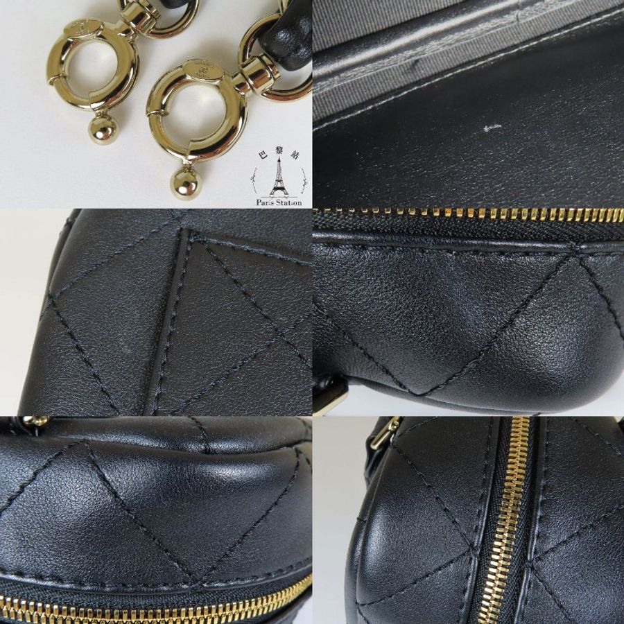 【巴黎站二手名牌專賣店】＊現貨＊CHANEL香奈兒真品＊AS3328 黑色羊皮方形手提斜背包-5
