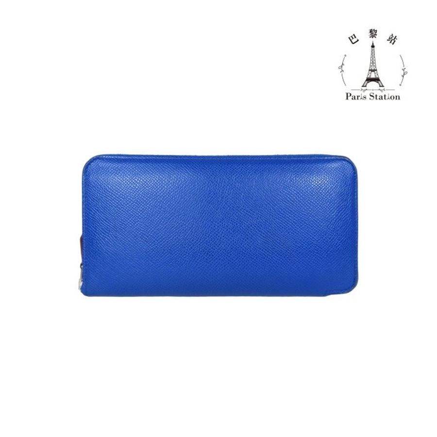 【巴黎站二手名牌專賣店】*現貨*HERMES 愛馬仕 真品*B刻馬賽克藍silk in系列粉紫色絲巾長夾-0