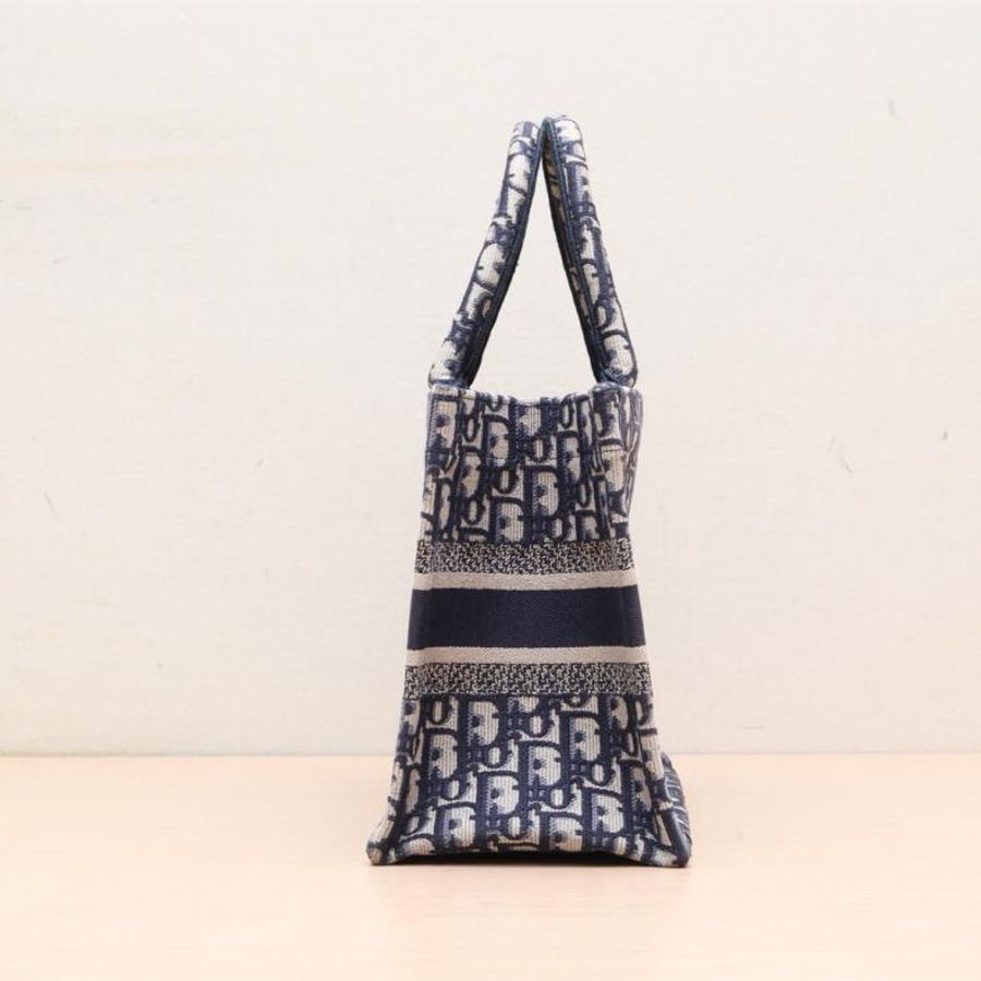DIOR(迪奧) Book Tote 小號 26.5 藍色 帆布 Oblique印花字母刺繡 藍色 帆布-1
