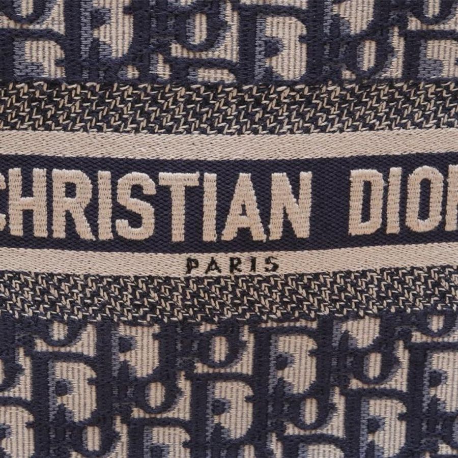 DIOR(迪奧) Book Tote 小號 26.5 藍色 帆布 Oblique印花字母刺繡 藍色 帆布-5