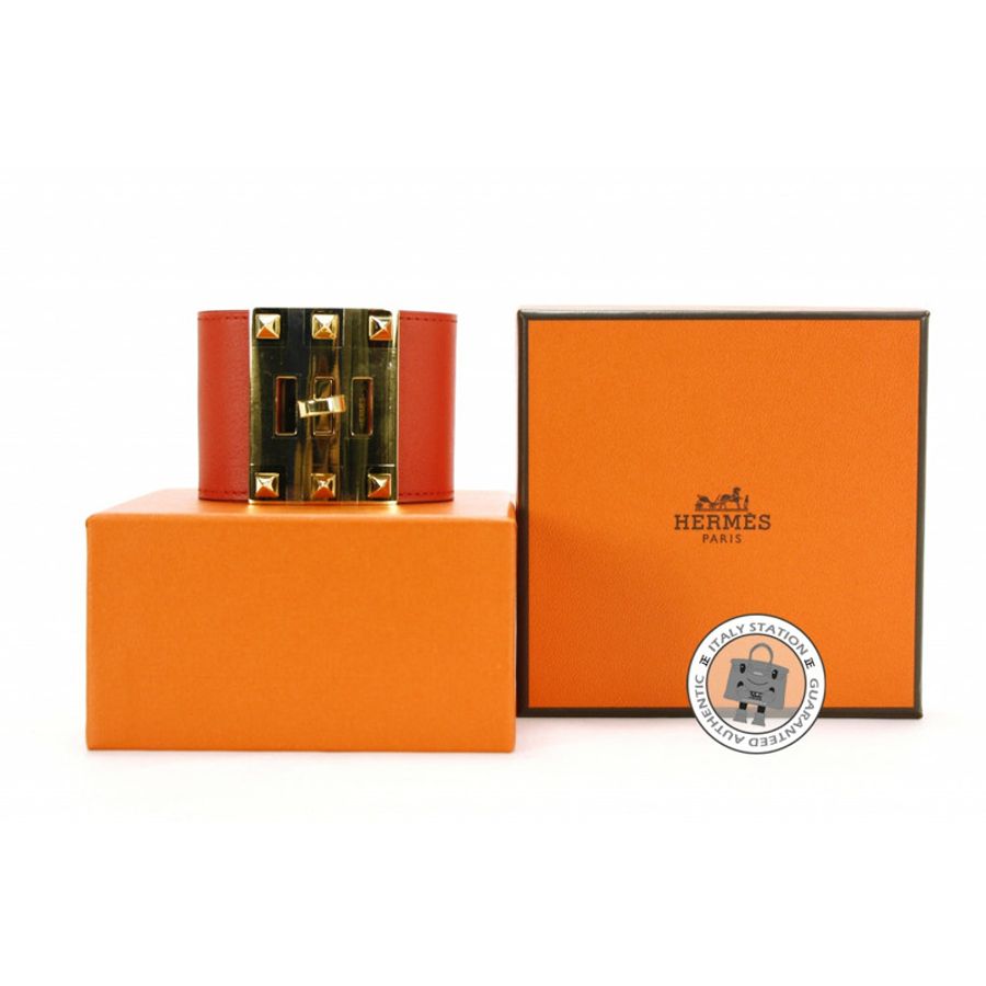 Hermes Extreme Capucine / CC9T Tadelakt S Bracelet Ghw-3