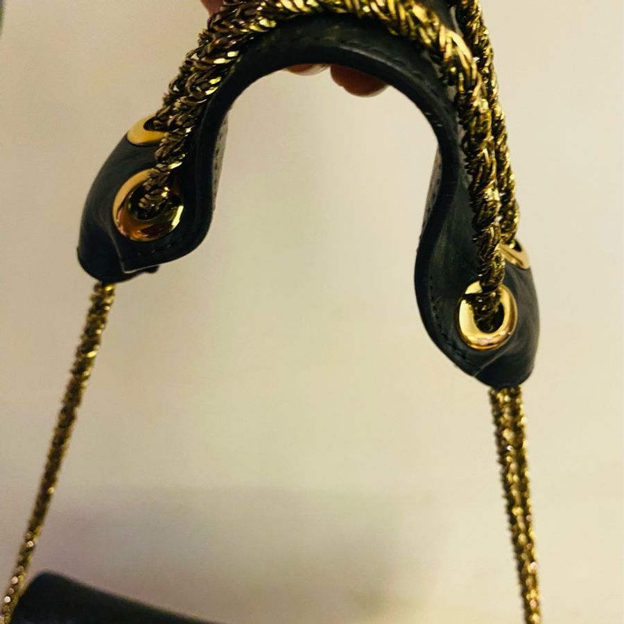 限時❤️大特價 年終出清 $$$ Chloe 有型 黑色大方包 金邊框-13