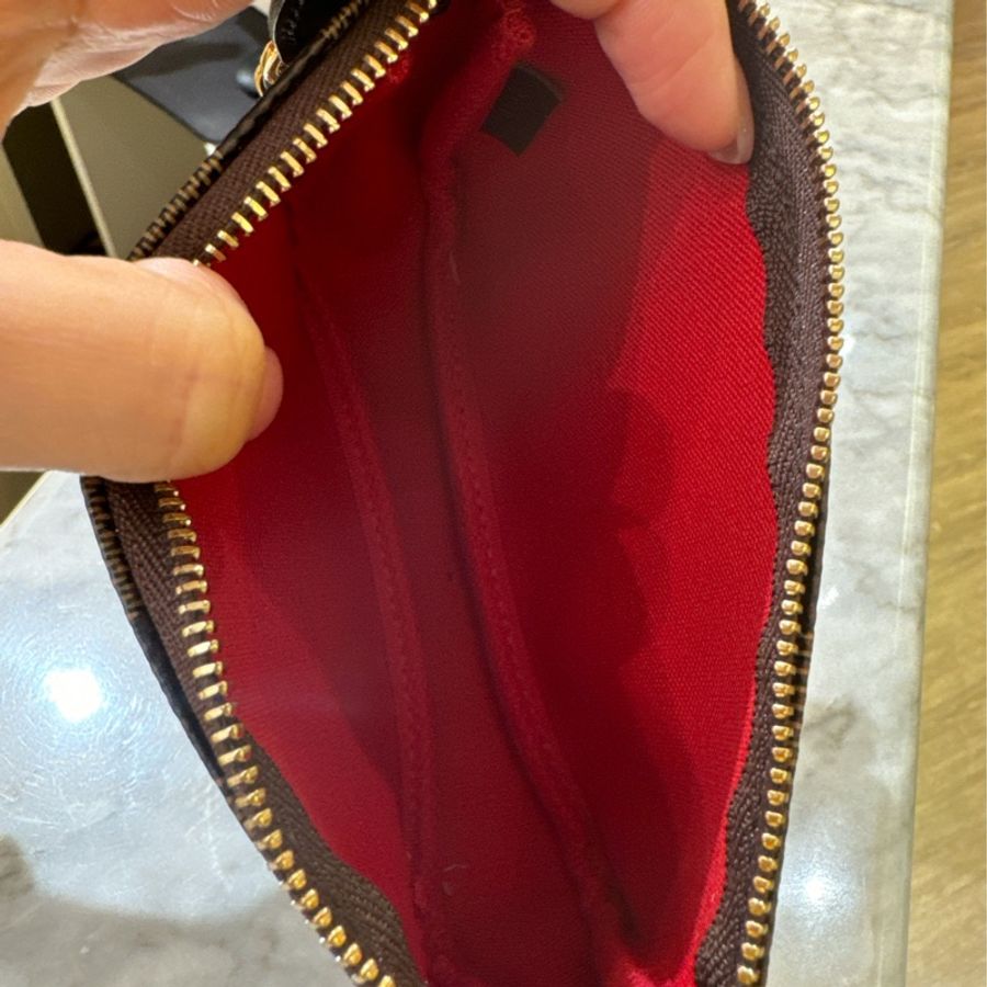 LV mini麻將包 棕色棋盤格-4