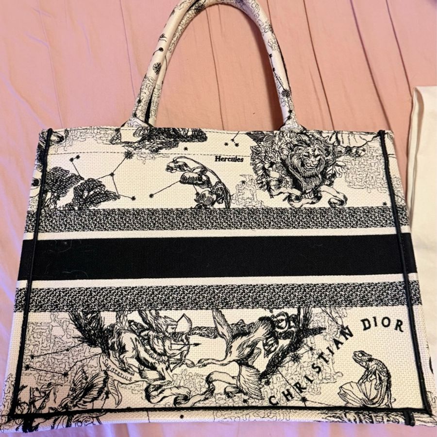 DIOR BOOK TOTE 星座奶油白輕便袋 中號-1