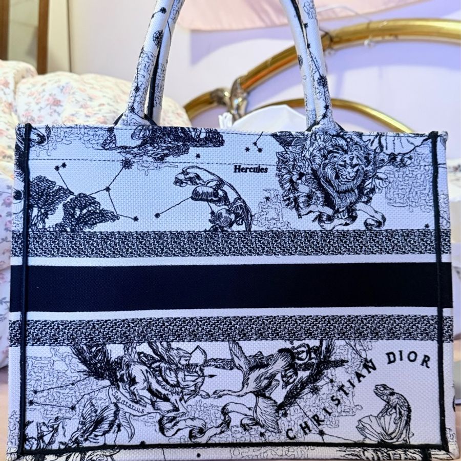 DIOR BOOK TOTE 星座奶油白輕便袋 中號-6